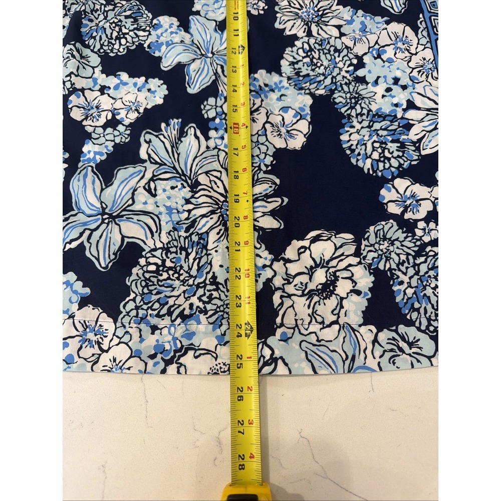 Lilly Pulitzer Women's L Bouquet All Day Iona Sleeveless Blue Floral Blouse Tank - Picture 11 of 11